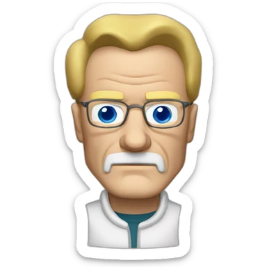 Walter white with blue eyes and blond barb sticker