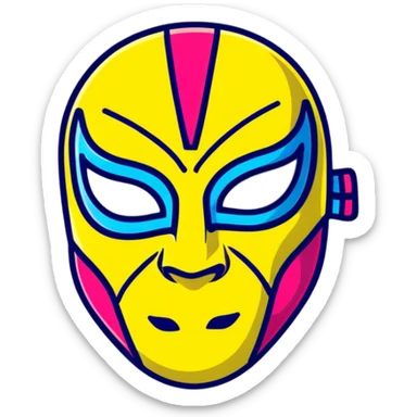 luchador ski mask, colorful mexican wrestling mask sticker