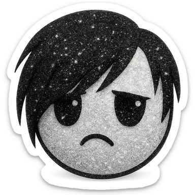white sparkly emo object, remove background  sticker