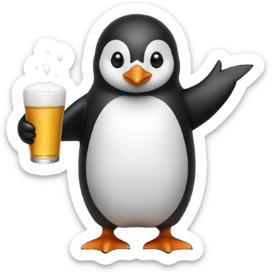 penguin playing beer pong  sticker