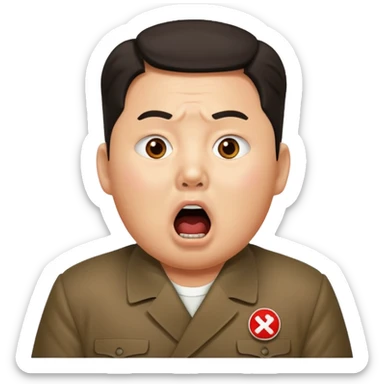 Kim Jon un qui est choqué en ouvrant la bouche sticker