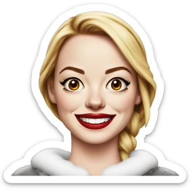 Emma Stone as santa claus sticker