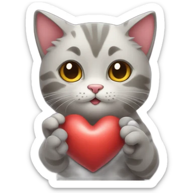 uwu cat holding an anatomically correct heart sticker