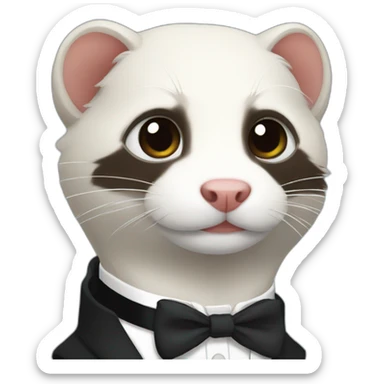 A ferret in a tuxedo sticker