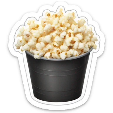 bucket of pop corn black and white sticker