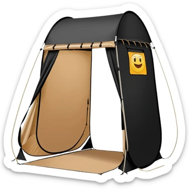 Tall Oval Narrow Pop up spray tan tent sticker