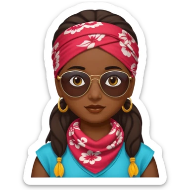 kerala Girl  with bandana & sunglass sticker