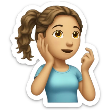 Girl Tucking hair behind ear with her hand sticker