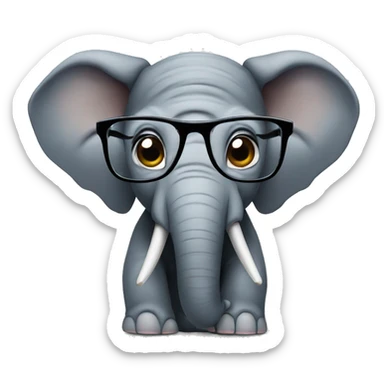 Elephant wearing glasses sticker