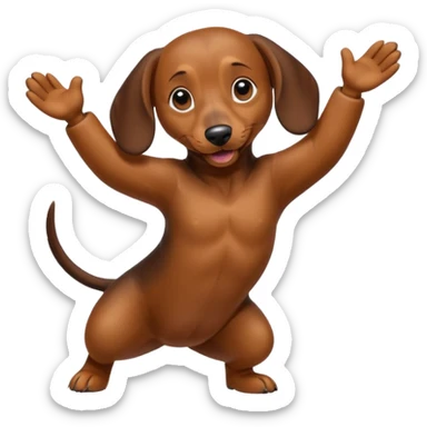 Create a dachshund doing a dab move sticker
