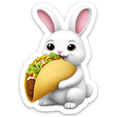 Bunny eating taco sticker