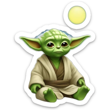 Yoda en détente plage sticker