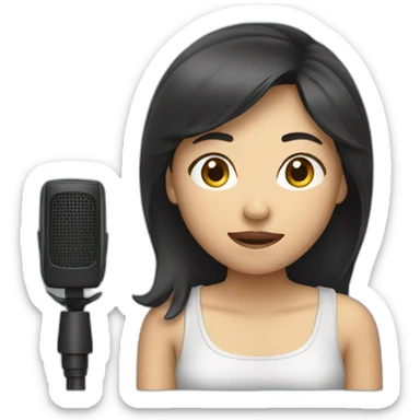 asian female recording video sticker