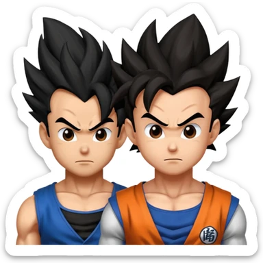 Gokú besando a Vegeta sticker