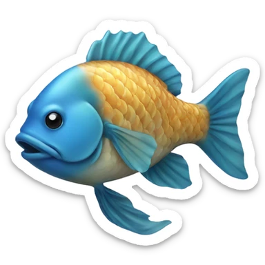Blue coy fish sticker