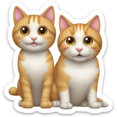 Dos gatos y un perro sticker