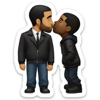 Pdiddy kissing drake sticker