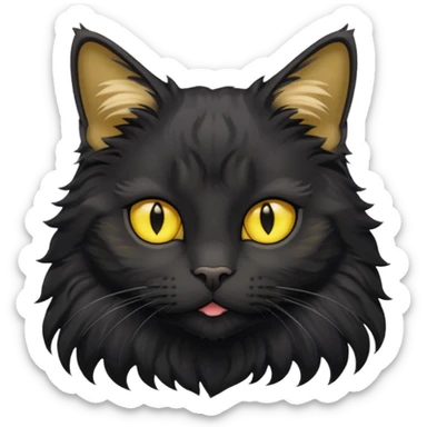 maincoon black cat with yellow eyes sticker