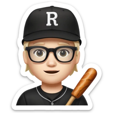 a roblox bacon that has a black baseball hat and has cool black glasses sticker