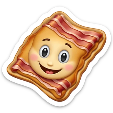 Cartoon streaky bacon with fa smile sticker