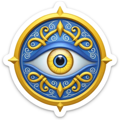 Wiz 101 casting sigil blue and yellow myth eye inspired school sticker