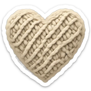 Knitted beige heart sticker