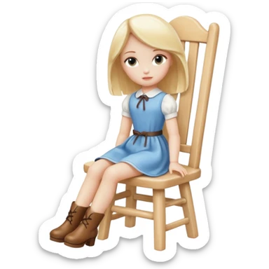 Blonde Doll Sitting On The Chair sticker