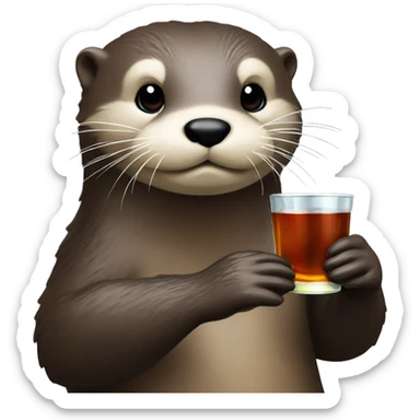 Otter drinking a shot of fernet sticker