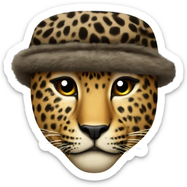 leopard ushanka sticker