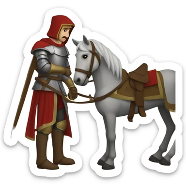 caballero medieval ante reina sticker
