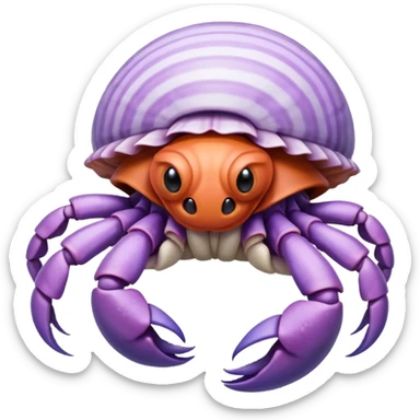 hermit crab should be light violet and the shell should be white with spirals sticker