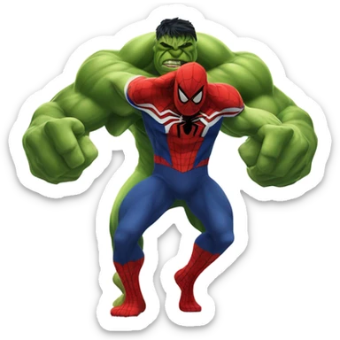 Spiderman kiss hulk sticker