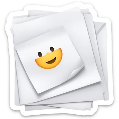 several white sheets with typed text sticker