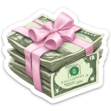 A bundle of pastel pink dollars sticker