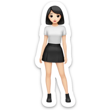 super realistic black cotton mini skirt sticker