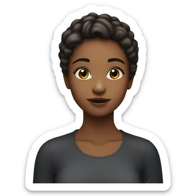 girl i don't know helpless hands up, short hair sticker