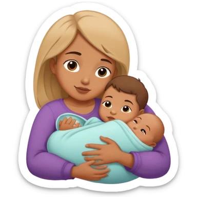 Cuddling few month old baby sticker