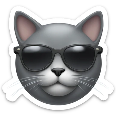 Grey cat with sunglasses sticker