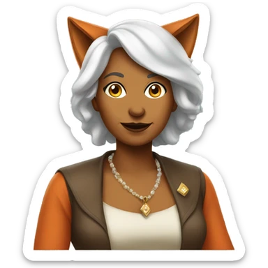 Matured woman cosplaying Fox  sticker