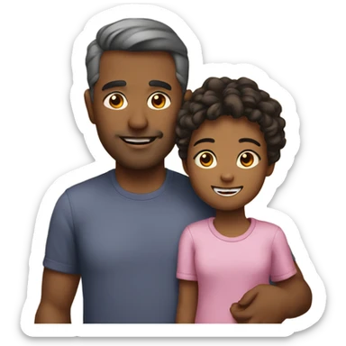 A father with his daughter  sticker