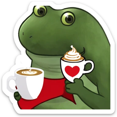 cappuccino with a heart on it sticker