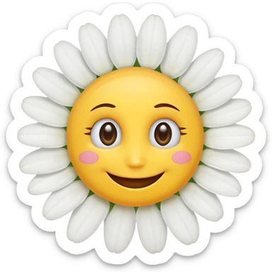 daisy with eyes and smile no face sticker