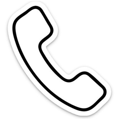black and white, icon of telephone, minimalistic, thin black border outlines, the design uses thin black outlines for a clean and modern look, white background. c0!0r
 sticker