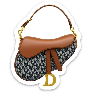 brown dior print saddle bag sticker