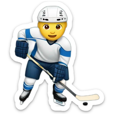Bald man playing ice hockey sticker