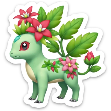 Meganium-Shaymin-Ivysaur-Meloetta-Pokémon-fusion, full body sticker