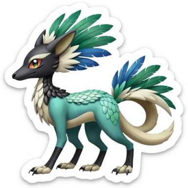 Meloetta-Vernid-Lombax-Sergal-Pokémon-Fakémon-fusion-hybrid-creature sticker
