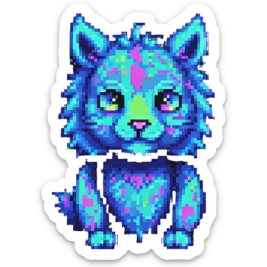 Neon Fantasy Furry-Fakémon-Creature with splash markings (full body) sticker