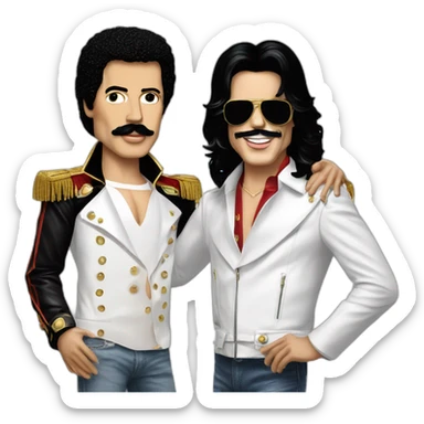 Freddy mercury et Michael jackson sticker