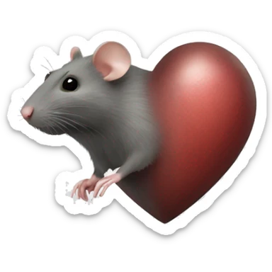 Rat heart sticker